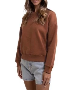 Rhythm Classic Crew Neck Fleece Sweater - Women's -Deals Rhythm Store rhythm classic crew neck fleece sweater women s 2