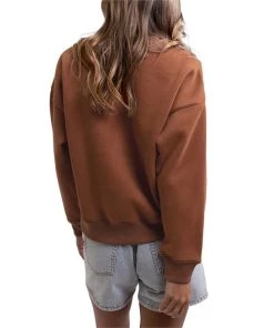 Rhythm Classic Crew Neck Fleece Sweater - Women's -Deals Rhythm Store rhythm classic crew neck fleece sweater women s 3