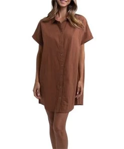 Rhythm Classic Linen Shirt Dress - Women's