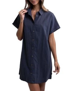 Rhythm Classic Linen Shirt Dress - Women's