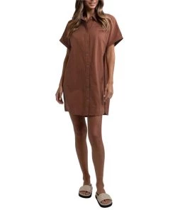 Rhythm Classic Linen Shirt Dress - Women's -Deals Rhythm Store rhythm classic linen shirt dress women s 3 1