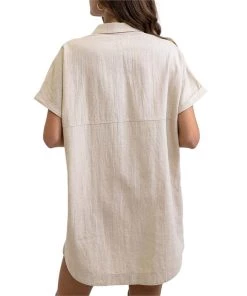 Rhythm Classic Linen Shirt Dress - Women's -Deals Rhythm Store rhythm classic linen shirt dress women s 3