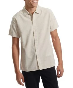 Rhythm Classic Linen Short-Sleeve Shirt -Deals Rhythm Store rhythm classic linen short sleeve shirt m3
