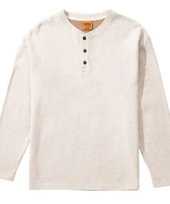 Rhythm Vintage Linen Terry Long-Sleeve Henley Shirt